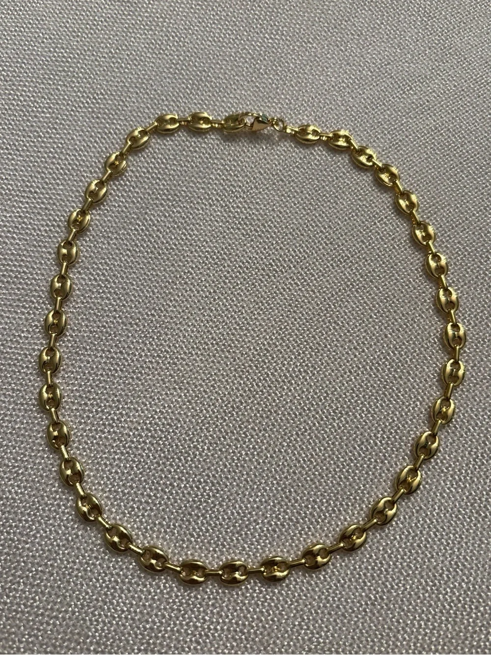 14k yellow Gold Plated Puffy Puffed Anchor Mariner Link Chain Necklace 6mm New
